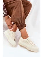 Dámské krajkové tenisky Big Star – béžové