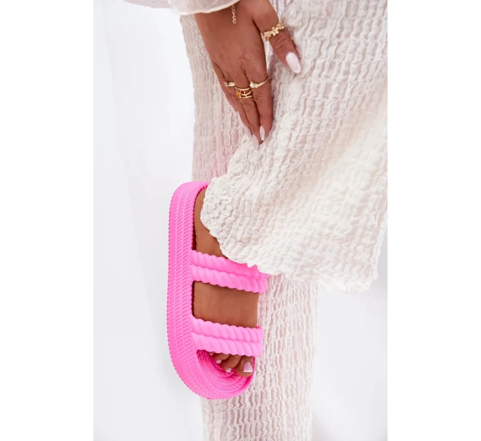 Dámske ľahké papuče na platforme S.Barski - fuchsiová