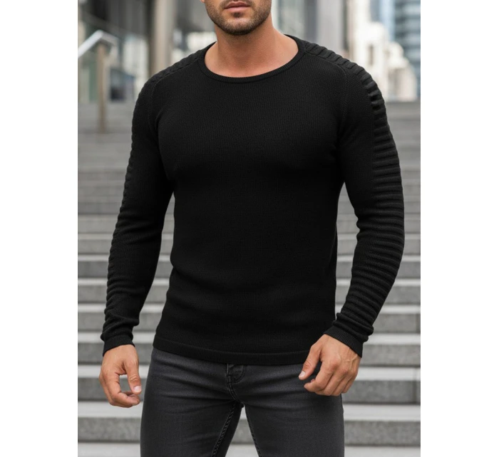 Pánský svetr přes hlavu černý model 21962620 - FashionStreet