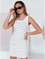 Dámské pruhované mini šaty bílé Dstreet model 21986842 - FashionStreet Dámské pruhované mini šaty bílé Dstreet model 21986842 - FashionStreet