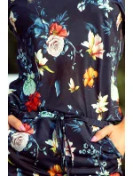 Dámské sportovní šaty s barevnými květy na tmavě pozadí model 6330419 - numoco Dámské sportovní šaty s barevnými květy na tmavě pozadí model 6330419 - numoco