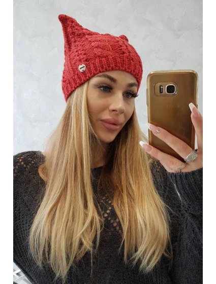 Fleecová čiapka Rabbid K237 v malinovej farbe