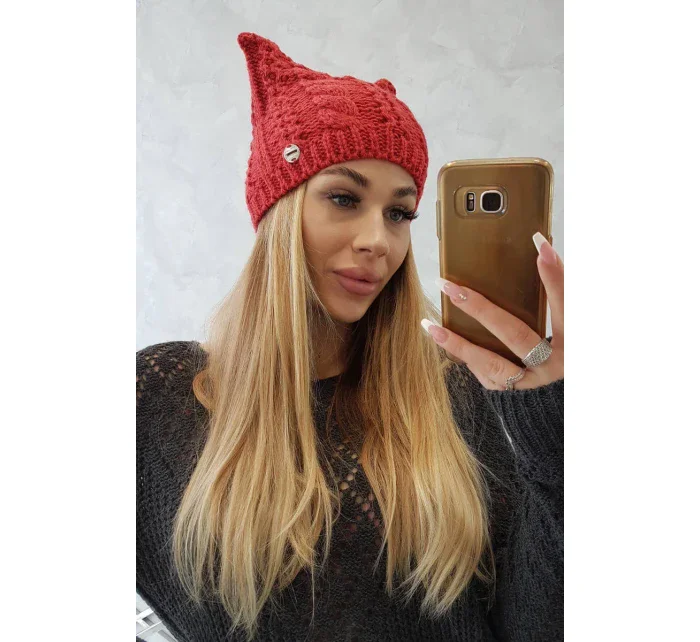 Fleecová čiapka Rabbid K237 v malinovej farbe