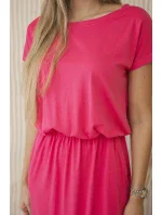 Viskózové šaty s kapsami fuchsie