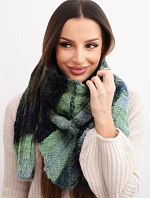 Dámsky vlnený šál mäkký a teplý vo farebných pruhoch KN19 green