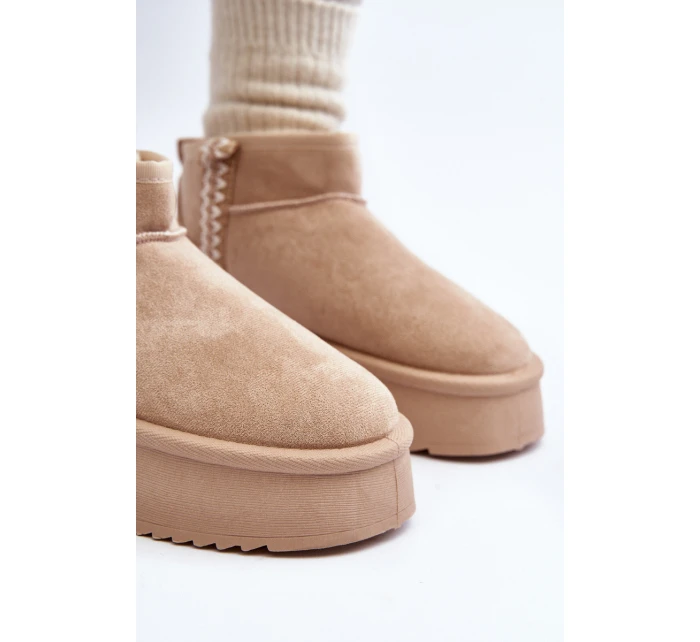 Sněhule na platformě s vzorem béžové model 21645932 - Boto