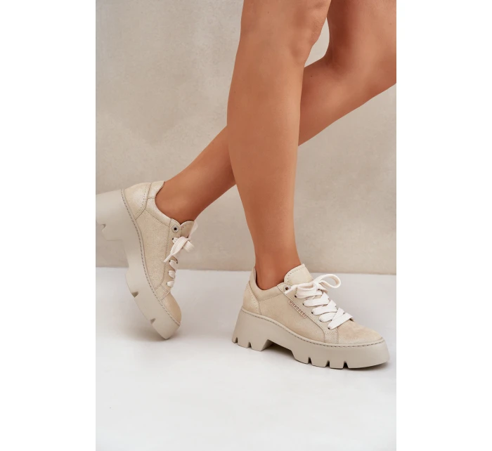 Tenisky Sportovní Boty Na Platformě model 21683573 Zlaté - CheBello