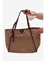 Pletená taška typu s přívěskem Velká hnědá model 22111696 - Flora&Co