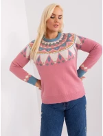 Sweter PM SW model 18909369 ciemny różowy - FPrice Sweter PM SW model 18909369 ciemny różowy - FPrice