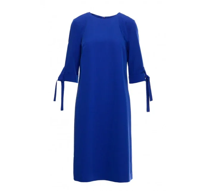 Šaty áčkového střihu s rukávy  modré model 20966060 - STYLOVE