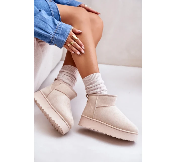 Dámske zateplené snežnice s kožušinou Light Beige Xamella Dámske zateplené snežnice s kožušinou Light Beige Xamella