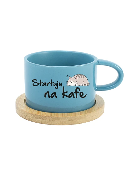 STARTUJU NA KÁVE – modrý hrnček Makronka 200 ml STARTUJU NA KÁVE – modrý hrnček Makronka 200 ml