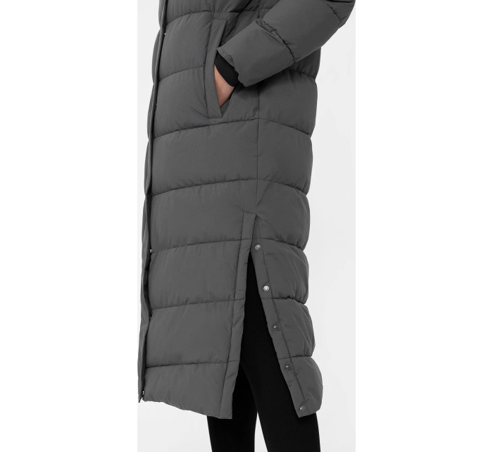 Dámsky prešívaný kabát H4Z22-KUDP012-24S sivý - 4F