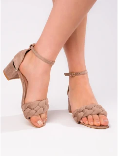 Trendy sandále dámske hnedé na širokom podpätku