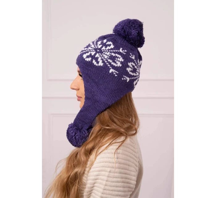 Dámská klapka na uši tmavě fialová model 20536189 - K-Fashion Dámská klapka na uši tmavě fialová model 20536189 - K-Fashion