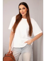 Dámská bavlněná basic halenka s krátkým rukávem bílá Dámská bavlněná basic halenka s krátkým rukávem bílá