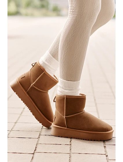 Dámské Semišové Sněhule Na Platformě  Camel model 21671724 - Boto