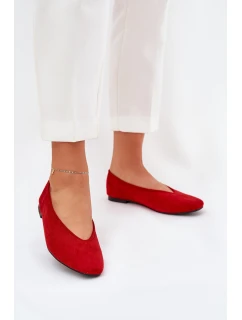 Klasické Baletky Z Eko Semiše Červené model 21687300 - Boto