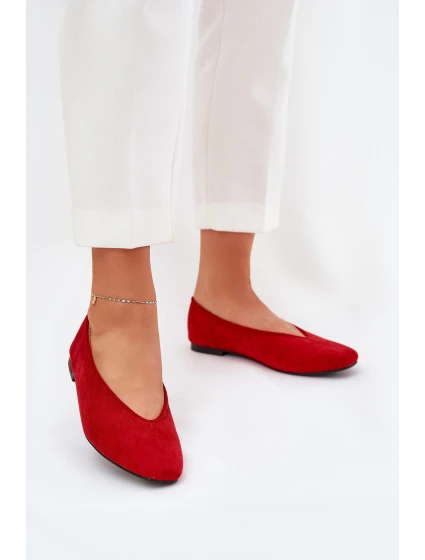 Klasické Baletky Z Eko Semiše Červené model 21687300 - Boto