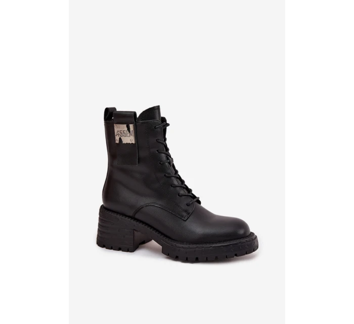 Kožené dámské workery na s ozdobným detailem bordó model 21713665 - Artiker Kožené dámské workery na s ozdobným detailem bordó model 21713665 - Artiker