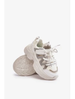 Detské tenisky s kryštálmi White Rianalla