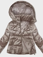 Dámska krátka bunda s odnímateľnou kapucňou S'West beige (B8228-12)