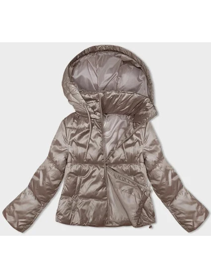 Krátká béžová dámská bunda s odepínací kapucí model 19422307 - S'WEST Krátká béžová dámská bunda s odepínací kapucí model 19422307 - S'WEST