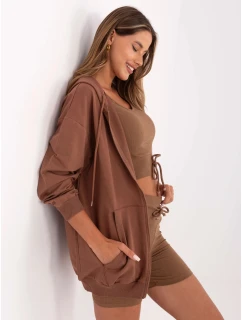 Hnedá dámska trojdielna základná súprava (7742)