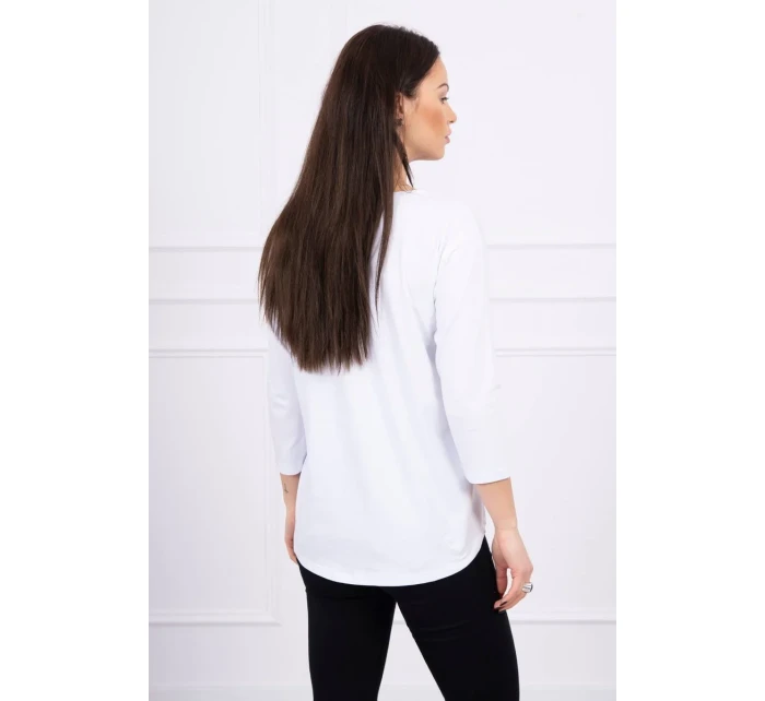 Halenka s grafikou 3D Watch bílá Halenka s grafikou 3D Watch bílá