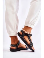 Damskie Sandały Na Rzepy Czarne Venna