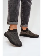 Wsuwane Buty Sportowe Damskie Ze Zdobieniem D&A TW121 Czarne Wsuwane Buty Sportowe Damskie Ze Zdobieniem D&A TW121 Czarne