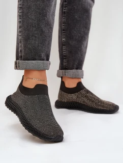 Wsuwane Buty Sportowe Damskie Ze Zdobieniem D&A TW121 Czarne