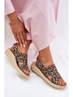 Zazoo 40392 Skórzane Sandały Damskie Panterka Brązowe Zazoo 40392 Skórzane Sandały Damskie Panterka Brązowe