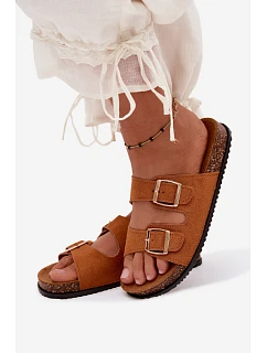 Dámské pantofle s přezkami Camel model 22275142 - Boto