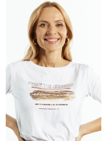 Monnari Tričká Dámske tričko s lesklou aplikáciou White