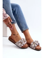 Dámské pantofle s ozdobami šedá Bunlia Dámské pantofle s ozdobami šedá Bunlia