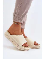 Dámske papuče na platforme Big Star Beige