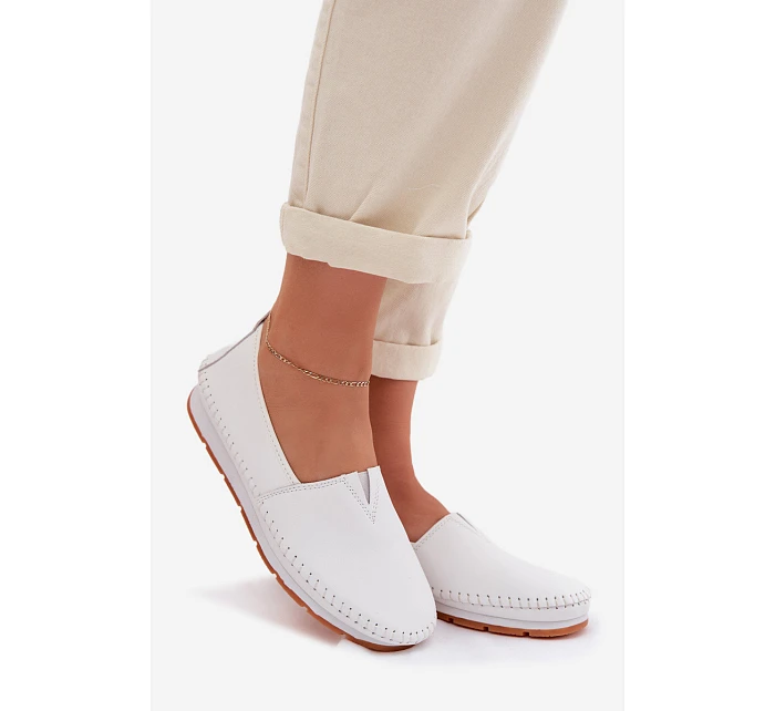 Kožené dámské polobotky model 22064256 bílé - S.Barski