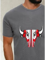 FashionStreet pánske grafitové tričko RX4931