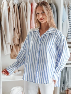 Dámské tričko oversize s prodlouženým zadním dílem v pruzích Dstreet model 21986141 - FashionStreet