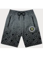 Tmavosivé pánske kraťasy s potlačou (8K1120-5) Tmavosivé pánske kraťasy s potlačou (8K1120-5)