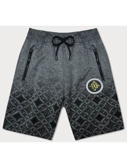 Tmavosivé pánske kraťasy s potlačou (8K1120-5) Tmavosivé pánske kraťasy s potlačou (8K1120-5)