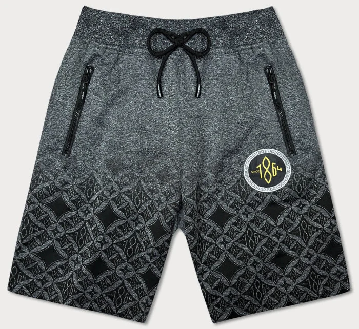 Tmavosivé pánske kraťasy s potlačou (8K1120-5) Tmavosivé pánske kraťasy s potlačou (8K1120-5)
