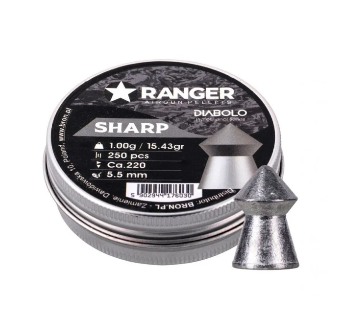 5,5 mm RANGER Diabolo Sharp Point 250 granúl 1,00 g