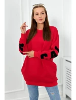 Izolovaná mikina s nápisom California červený