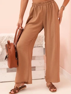 Kalhoty s širokým nohavicí tmavě model 22266586 - K-Fashion