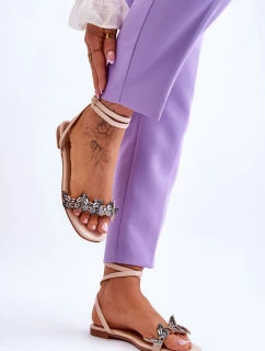 Dámské sandály s ozdobnými Béžove model 21613343 - Boto