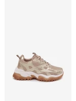 Buty Sportowe Sneakersy Damskie Big Star SS274014 HI-POLY SYSTEM Beżowo-Złote Buty Sportowe Sneakersy Damskie Big Star SS274014 HI-POLY SYSTEM Beżowo-Złote