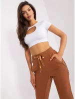 Spodnie dresowe EM DR HW 20 model 18761672 jasny brązowy - FPrice Spodnie dresowe EM DR HW 20 model 18761672 jasny brązowy - FPrice