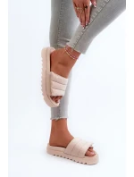 Dámske papuče na platforme Big Star Beige